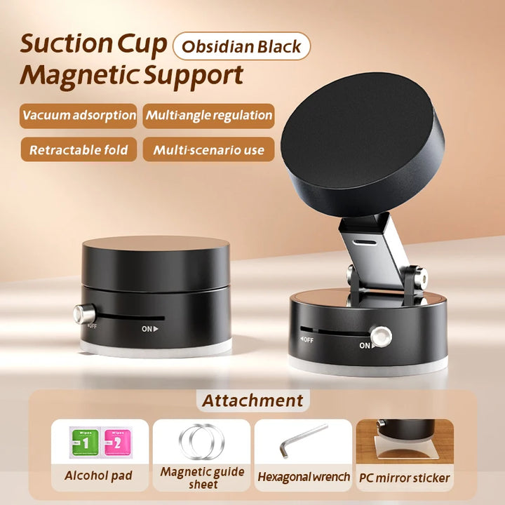 Mini Magnetic Suction Cup Foldable Phone Holder for iPhone & Android