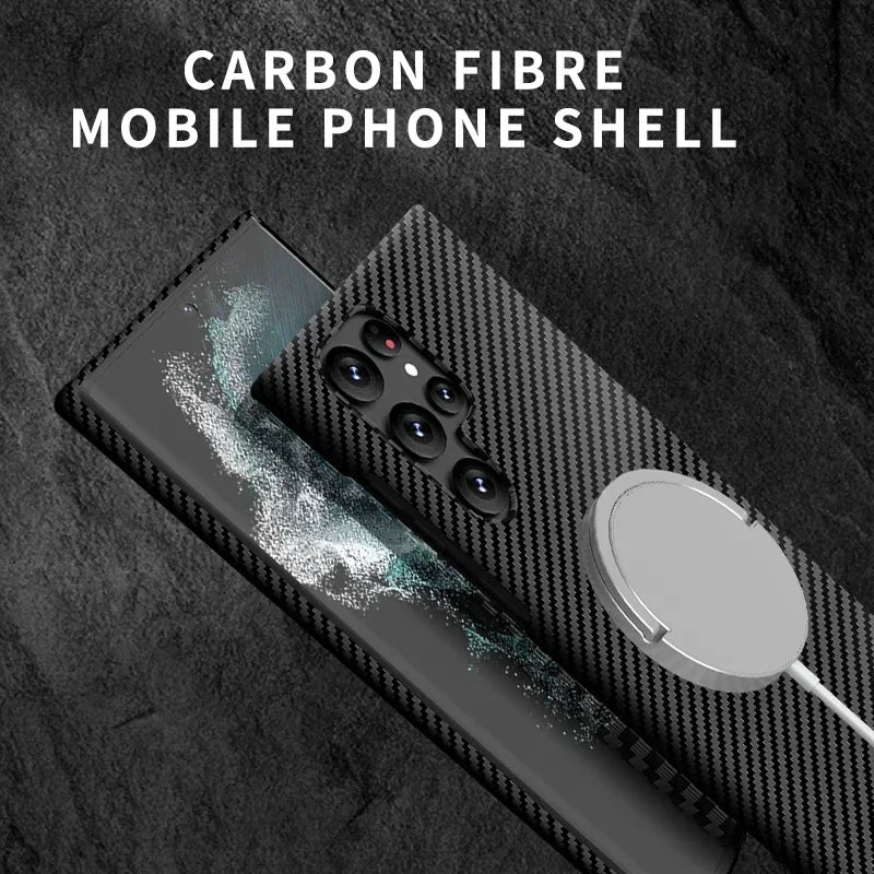 Carbon Fiber Magnetic Slim Case for Galaxy S25 Ultra/S24 Plus