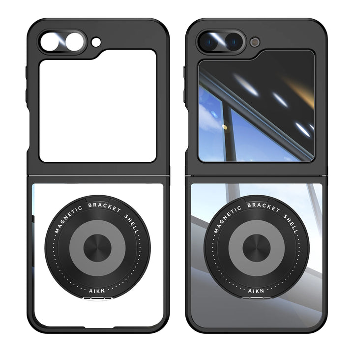 Magnetic Rotating Holder Clear Case for Samsung Galaxy Z Flip 6/5/5G