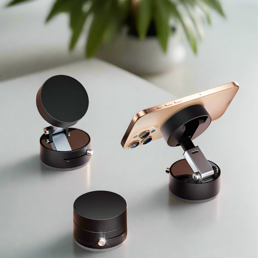 Mini Magnetic Suction Cup Foldable Phone Holder for iPhone & Android