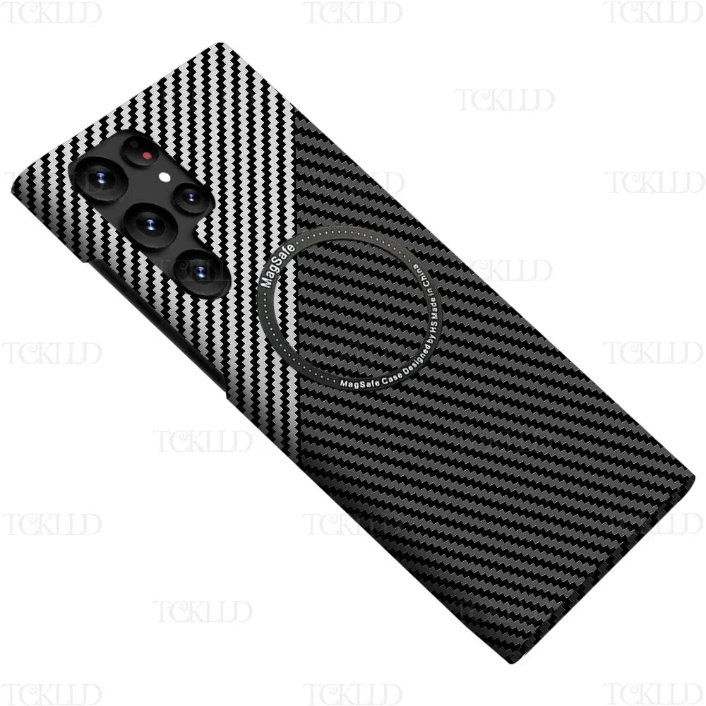 Carbon Fiber Magnetic Slim Case for Galaxy S25 Ultra/S24 Plus