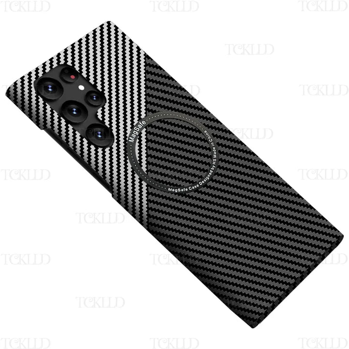 Carbon Fiber Magnetic Slim Case for Galaxy S25 Ultra/S24 Plus