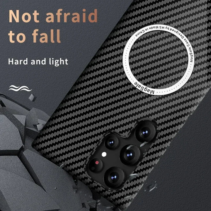 Carbon Fiber Magnetic Slim Case for Galaxy S25 Ultra/S24 Plus