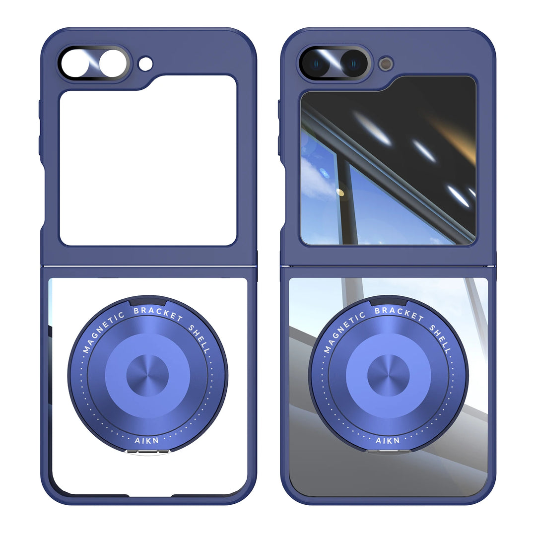 Magnetic Rotating Holder Clear Case for Samsung Galaxy Z Flip 6/5/5G