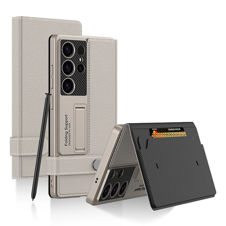 Leather Flip Magnetic Button Case for Samsung Galaxy S25 Ultra Plus/S24 Ultra