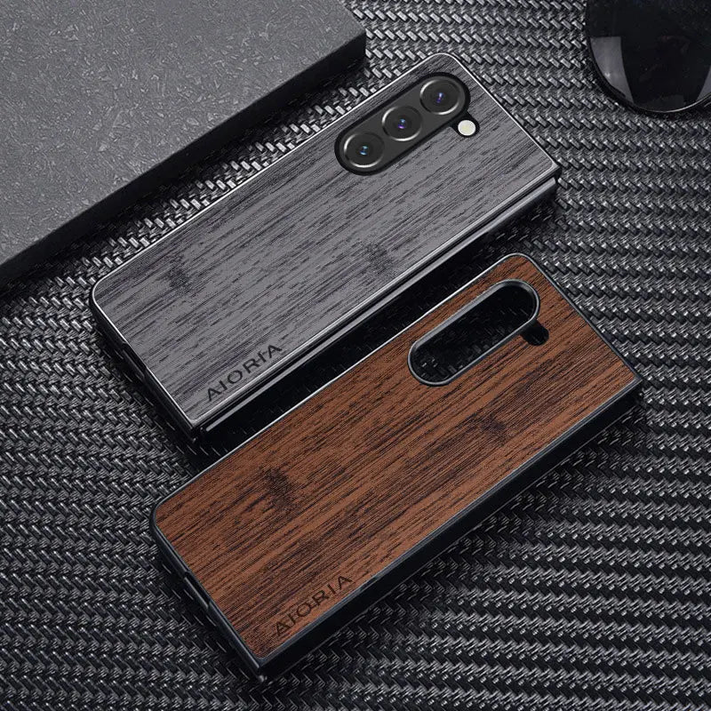 Bamboo Wood Pattern Leather Case for Galaxy Z Fold 3-6