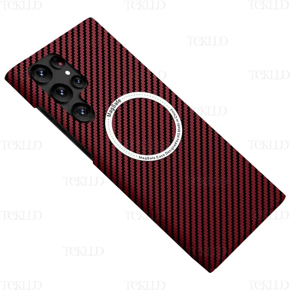 Carbon Fiber Magnetic Slim Case for Galaxy S25 Ultra/S24 Plus
