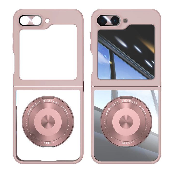 Magnetic Rotating Holder Clear Case for Samsung Galaxy Z Flip 6/5/5G