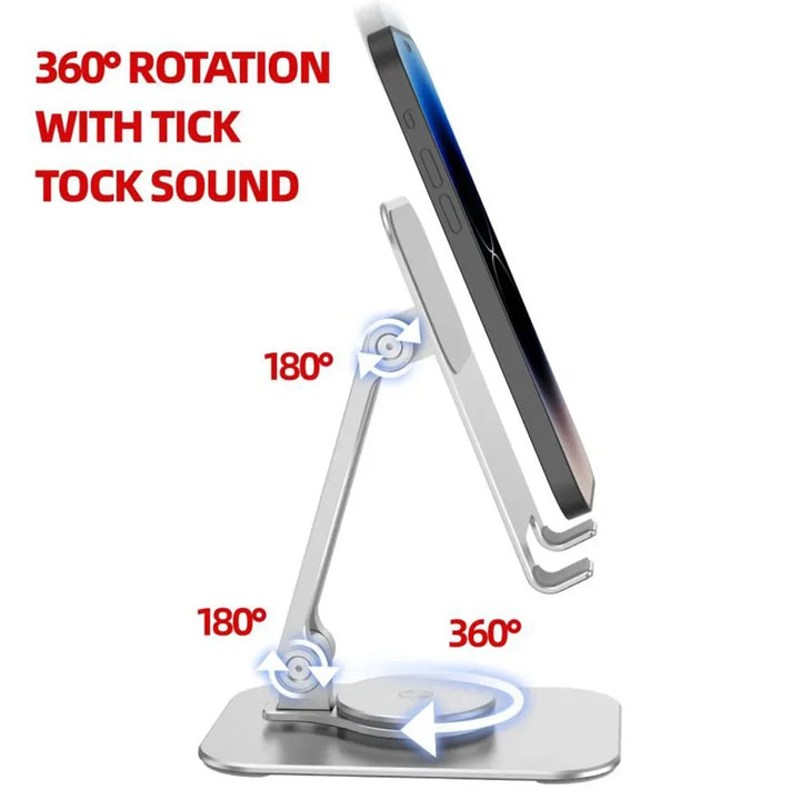 Rotatable Aluminum Alloy Phone Stand for Smartphones & Tablets