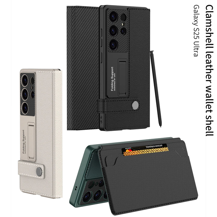 Leather Flip Magnetic Button Case for Samsung Galaxy S25 Ultra Plus/S24 Ultra