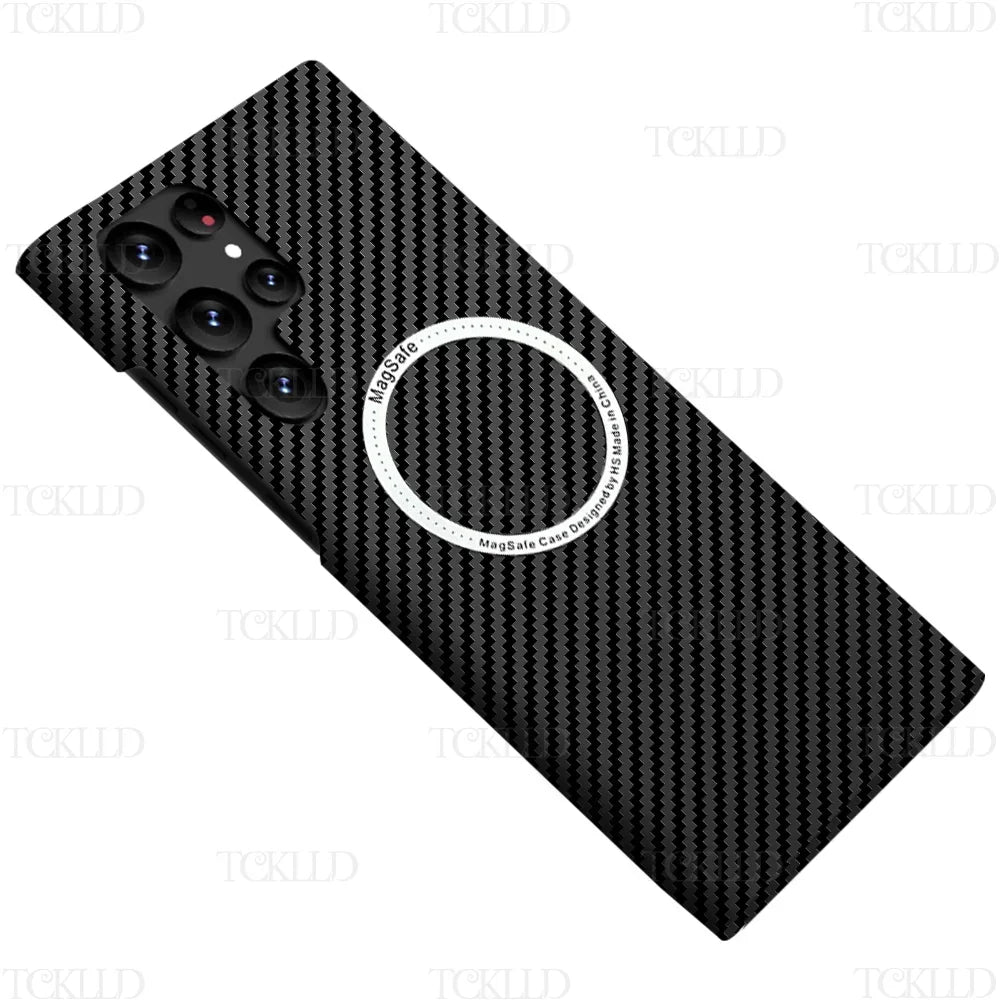 Carbon Fiber Magnetic Slim Case for Galaxy S25 Ultra/S24 Plus