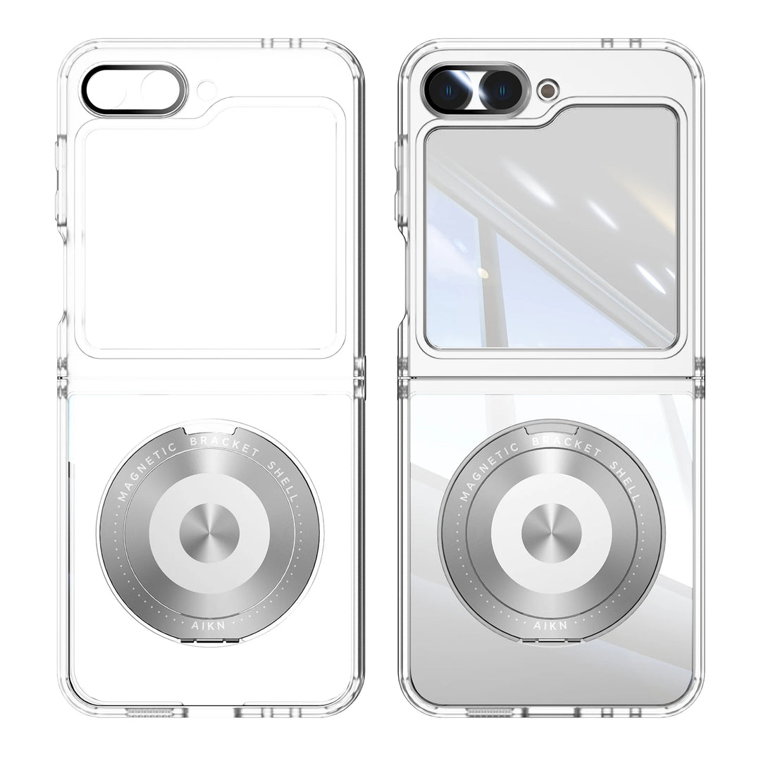 Magnetic Rotating Holder Clear Case for Samsung Galaxy Z Flip 6/5/5G