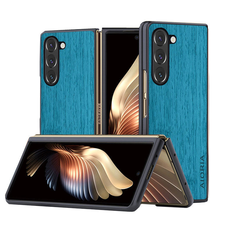 Bamboo Wood Pattern Leather Case for Galaxy Z Fold 3-6