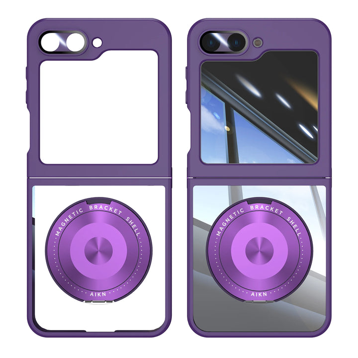 Magnetic Rotating Holder Clear Case for Samsung Galaxy Z Flip 6/5/5G