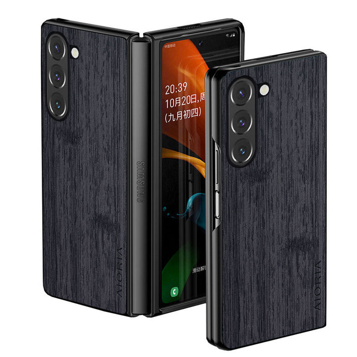 Bamboo Wood Pattern Leather Case for Galaxy Z Fold 3-6