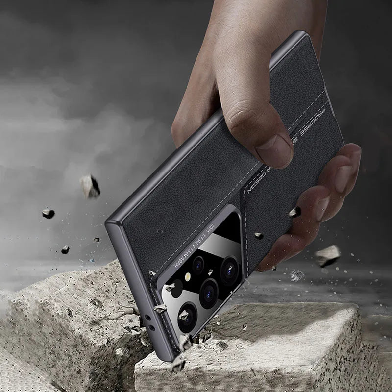 Leather Armor Case for Samsung Galaxy S24 Ultra