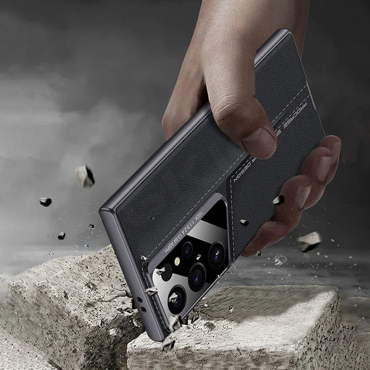 Leather Armor Case for Samsung Galaxy S24 Ultra