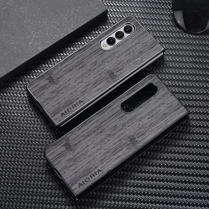 Bamboo Wood Pattern Leather Case for Galaxy Z Fold 3-6